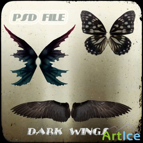 Psd dark wings set