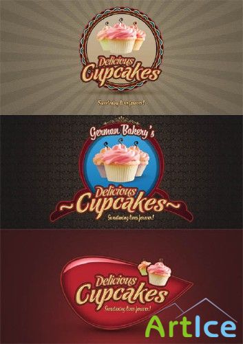 Cupcake Logos PSD