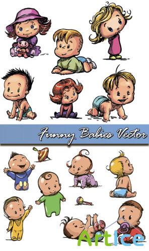 Funny Babies Vector