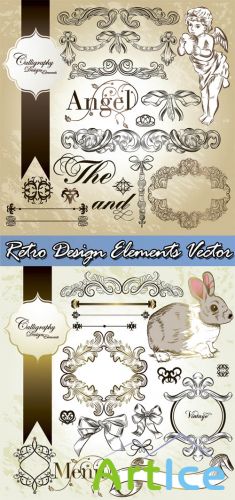 Retro Design Elements Vector