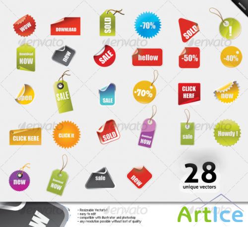 GraphicRiver - Badges, tags, seals and banners ( vector )