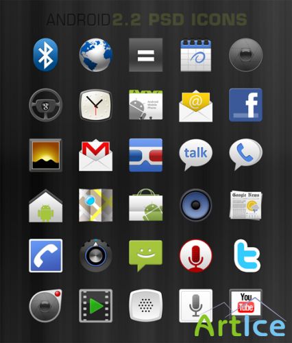 Psd android 2.2 native icons