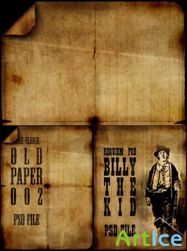Requiem for BILLY THE KID PSD old paper