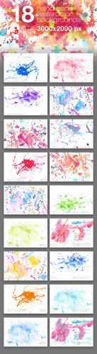 GraphicRiver - 18 Handmade Watercolor Texture Backgrounds