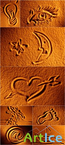 Photo Cliparts - Drawing on sand (Part2)