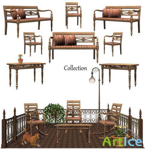 A collection of furniture for the garden