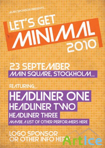 PSD Template - Orange Minimal Festival Poster