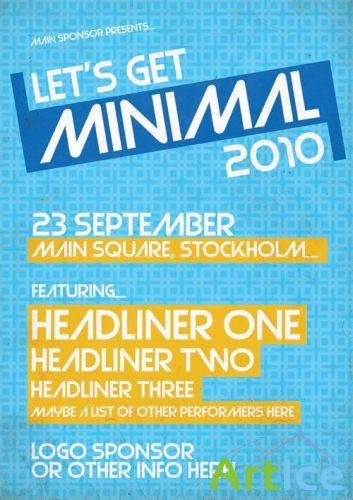 PSD Template - Blue Minimal Festival Poster