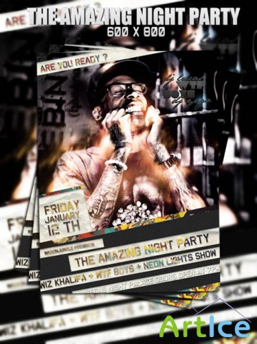 PSD Template - Amazing Night Party Flyer