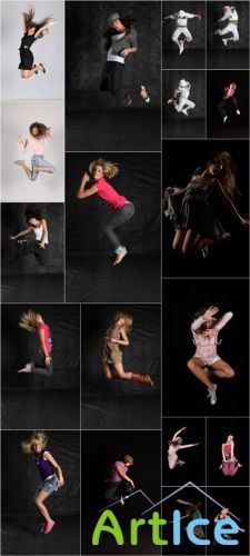 Photo Cliparts - People in jump
