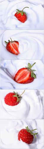 Photo Cliparts - Strawberry in cream