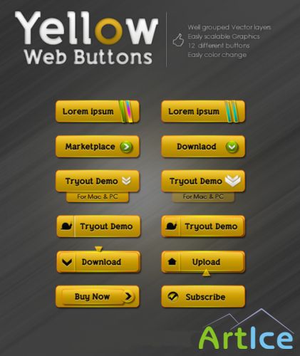 Yellow Web Buttons