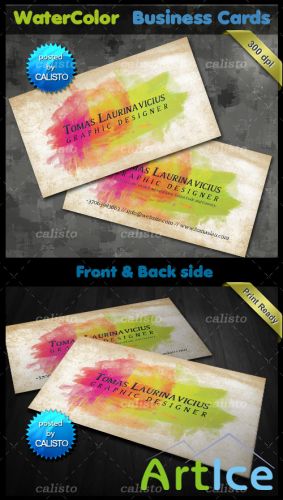 PSD Template - Watercolor Business Card