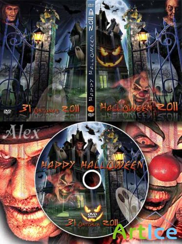 PSD Template - Happy Halloween DVD Cover