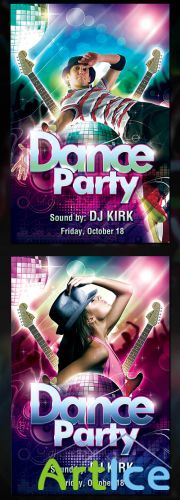 PSD Template - Dance Party Flyer
