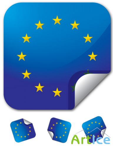 Continent Sticker Europe Vector