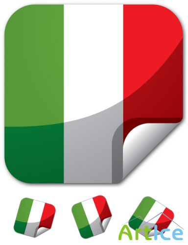Continent Sticker Italy Vector