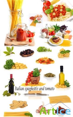 Stock Photo: Italian spaghettis and tomato