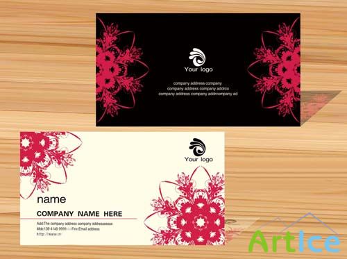 Classic Black & White Business Card Template With Snowflakes