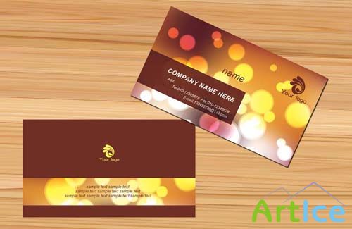 Brown color business card templates - simple elegant