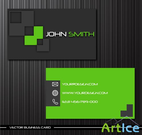 Creative Vector Green Personalized Business Card Template - 1
