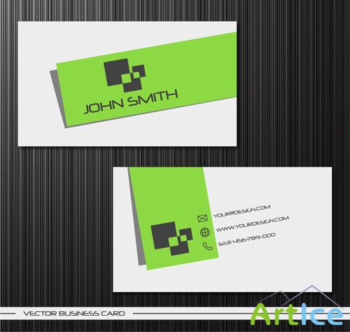 Creative Vector Green Personalized Business Card Template - 2