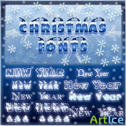 Christmas and New Year fonts for Photoshop