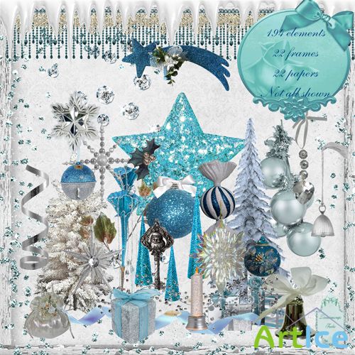 Scrap-set - Blue And Silver Christmas