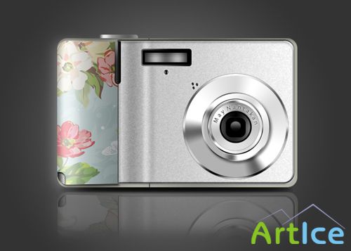 Digita Camera With 4 Floral Pattern