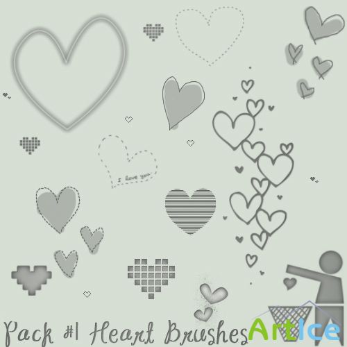 Pack #1 Heart Brushes