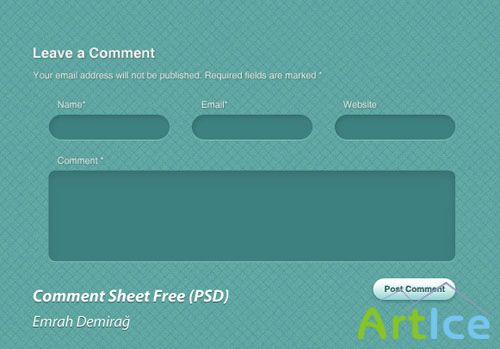 Green Comment Sheet Free PSD Template