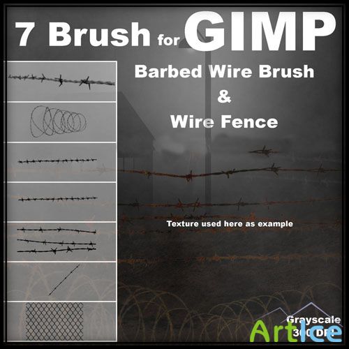Barbed Wire and Metal Fence GIMP Brushes