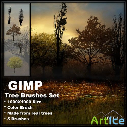 Tree Brushes for GIMP set 1