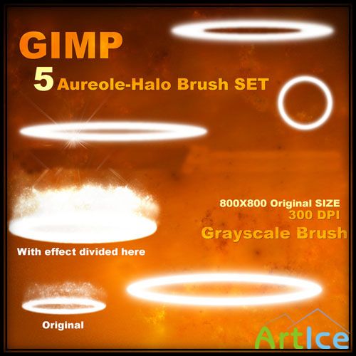 Aureole Halo GIMP Brushes Set