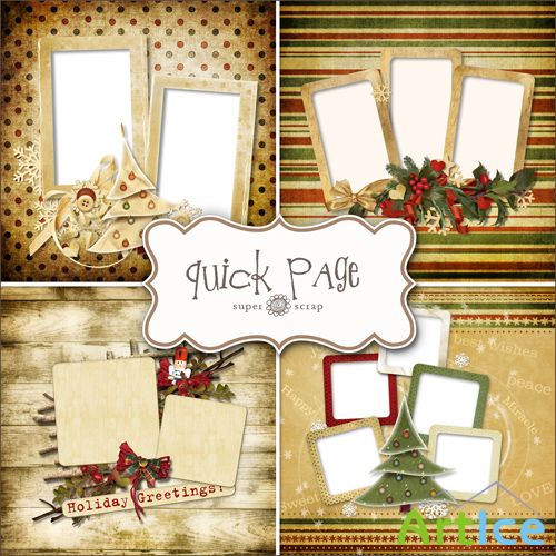 Scrap-kit - 4 Christmas Quick-pages
