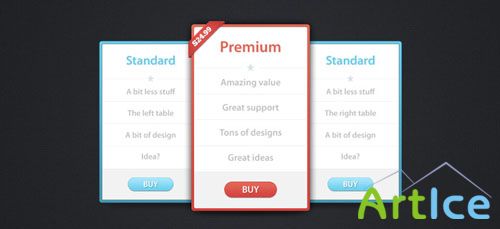 Pricing Tables PSD Template