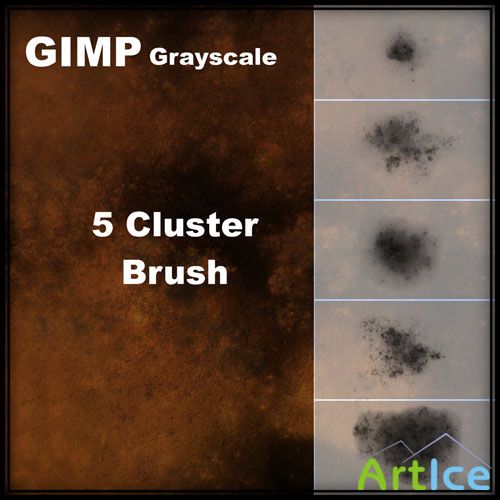 5 Cluster Brushes for GIMP