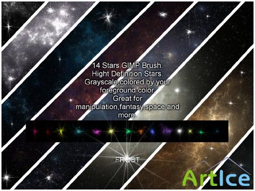 14 Stars Brushes for GIMP