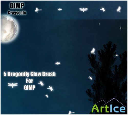 5 Dragonfly Glow Brushes for GIMP