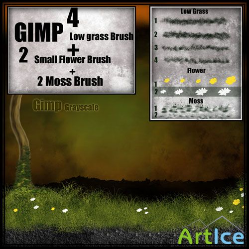 8 Low Frass Brushes for GIMP