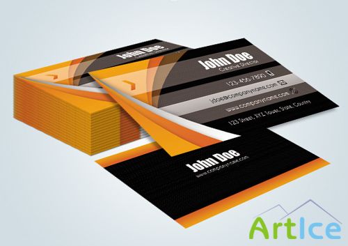 Orange Black Business Cards