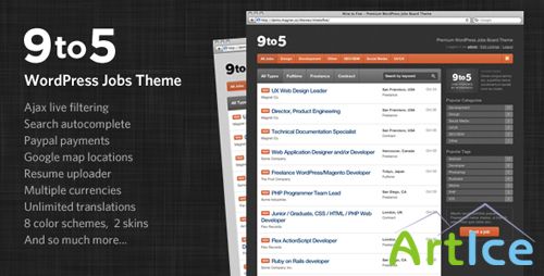 ThemeForest - Nine to Five - Premium WordPress Jobs Theme v1.6.5