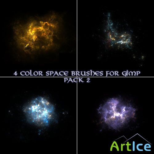 4 Color Space Brushes for GIMP Pack 2