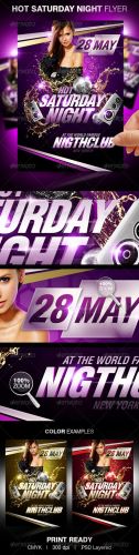GraphicRiver - Hot Saturday Night Party Flyer
