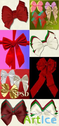 Christmas ribbons psd