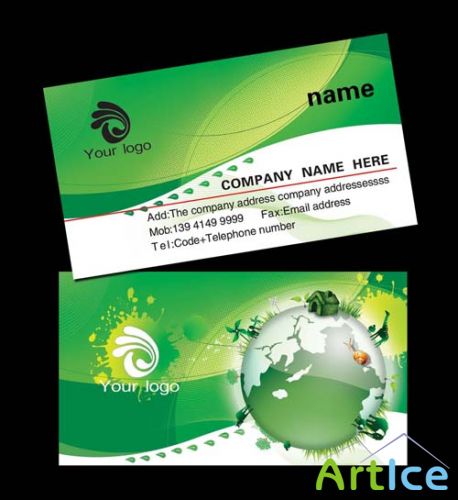 Green Earth Personalized Business Card Template
