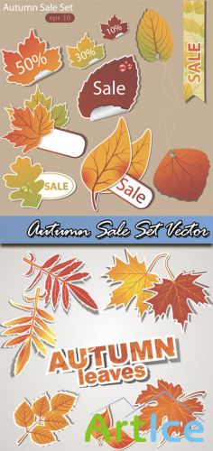 Autumn Sale Set Vector