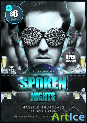 Spoken Nights PSD Flyer Template