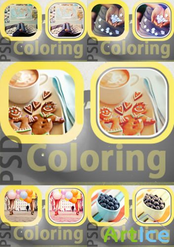 PSD Coloring action pack