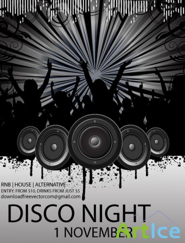 Vector Flyer For Disco Night